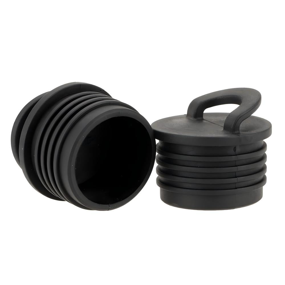 40 mm black rubber kayak scupper plug with integrated pull tab