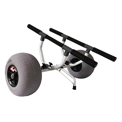 adjustable platform kayak cart with padded support bars and 12 inch PU pneumatic balloon wheels