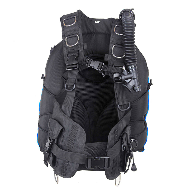 rear view of a backmount dive wing with soft harness