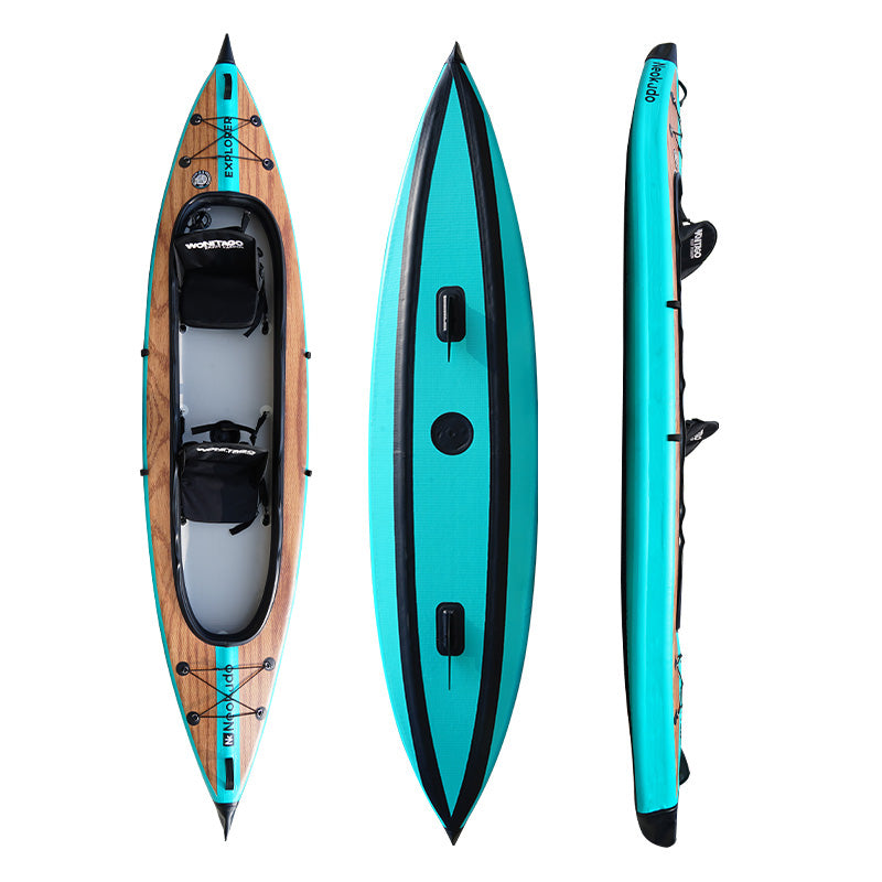 IKDS01 tandem inflatable kayak with full drop stitch construction