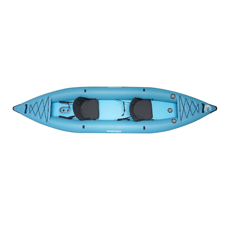 2 person inflatable kayak with drop stitch floor and EVA molded seats