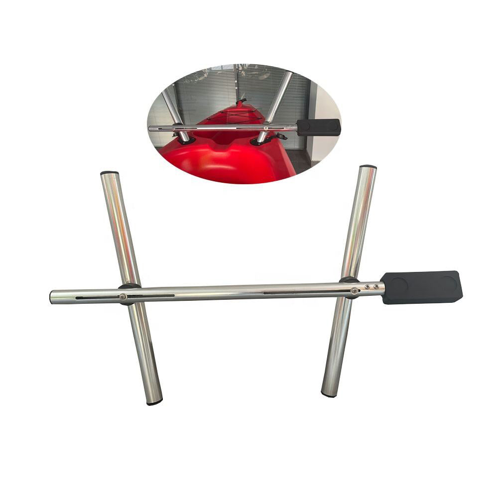 stainless steel kayak trolling motor mount with 34 mm rod holder supports and 63 cm mounting bar
