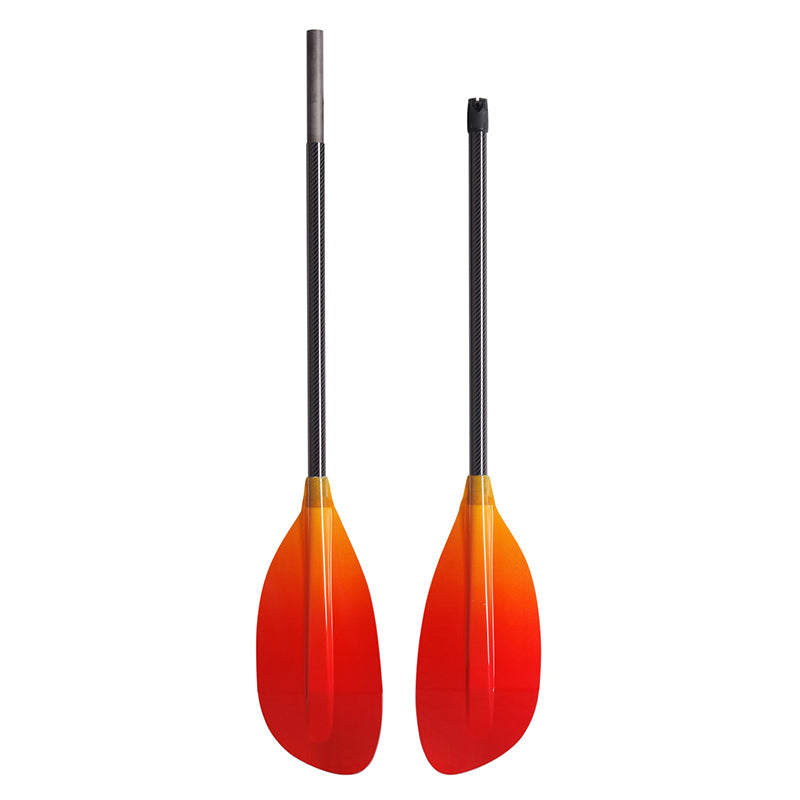 transparent fiberglass kayak paddle with carbon fiber shaft