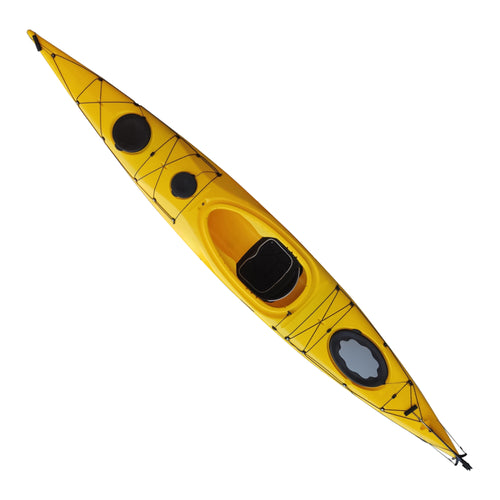 Bingo430 rotomolded sea touring kayak top view on white background