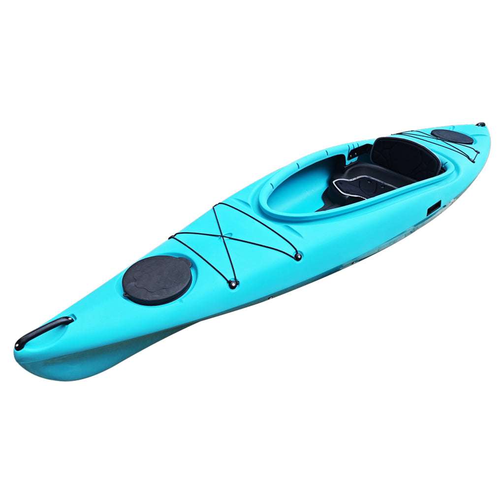 Bunny335 sit-in kayak product photo (angled view) on white background (side view)