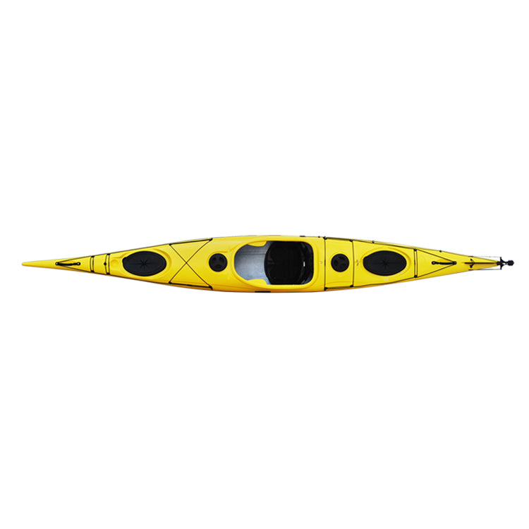 Ranger500 rotomolded 3-layer touring kayak product photo with specifications