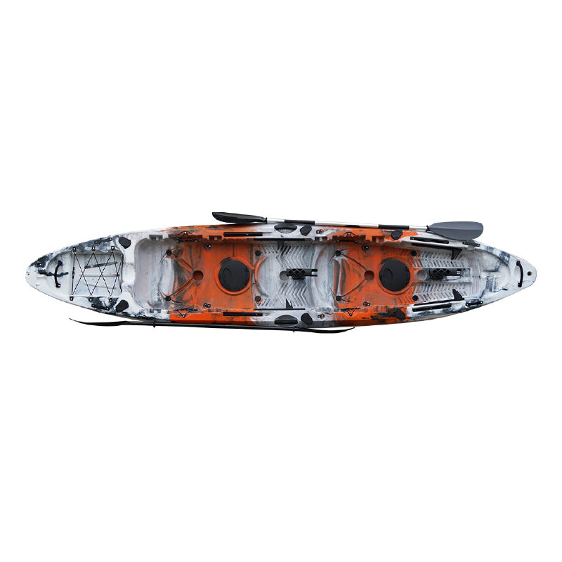 Sungo Duo 396 tandem sit-on-top kayak product photo with specifications 01