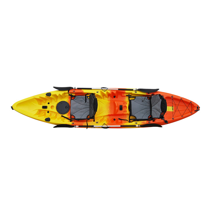 Triberpro 385 tandem sit-on-top kayak product photo with specifications 01